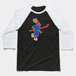 Funny Ice Hockey Player Moose Lover Gift Baseball T-Shirt